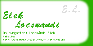 elek locsmandi business card